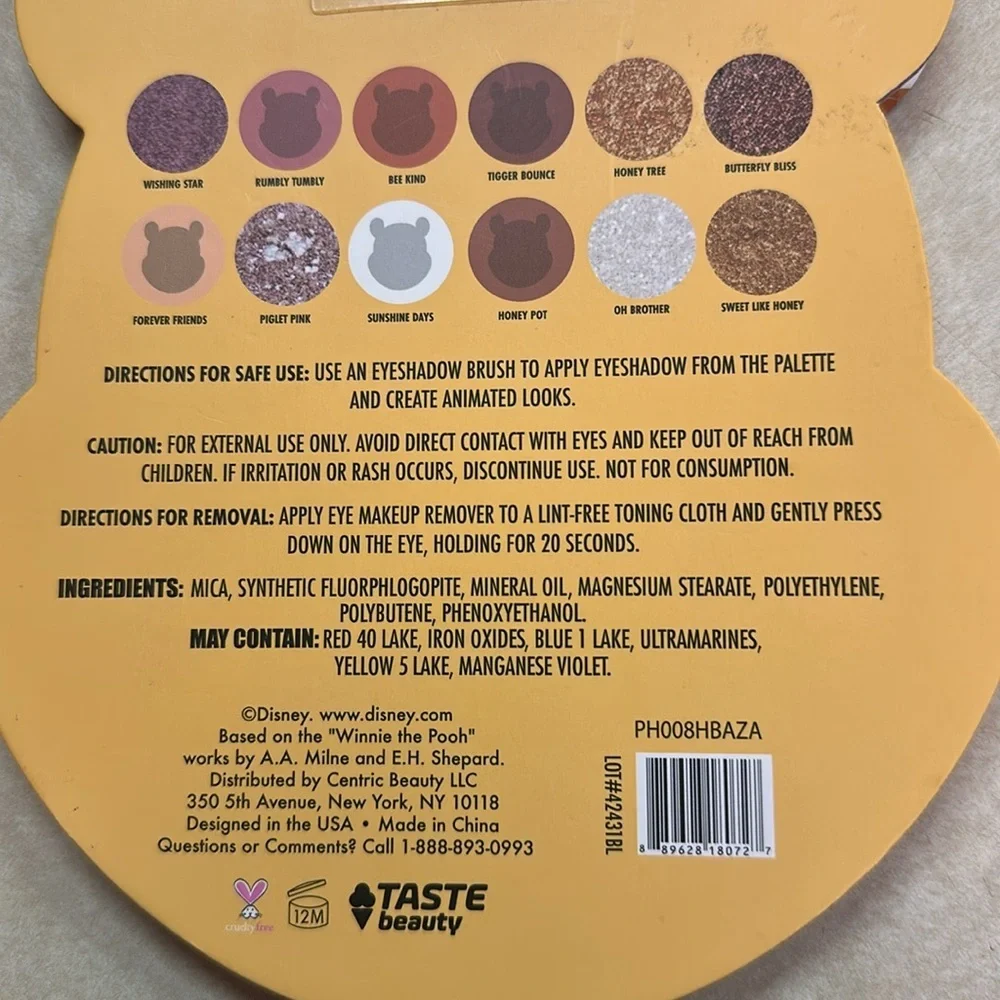 Disney Winnie The Pooh Eyeshadow Palette 12 Pan Unused